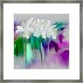 Vase And Blooms Abstract Framed Print