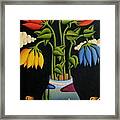 Vase With Flowers And Figures Framed Print