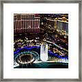 Las Vegas Bellagio At Night Framed Print