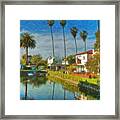 Venice Canal Houses Watercolor Framed Print