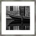 Venice Canal Reflection At Night Framed Print