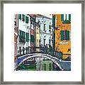 Venice Canal Bridge Framed Print