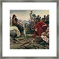 Vercingetorix Throws Down His Arms At The Feet Of Julius Caesar Framed Print