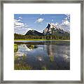 Vermillion Lake And Sulpher Mountain Framed Print