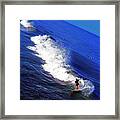 Surfer And Earths Curve Framed Print