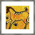 Very Primitive Wild Horse Painting Framed Print