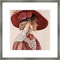 Victorian Lady In A Rose Hat Framed Print