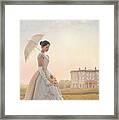 Victorian Woman With Parasol And Fan Framed Print