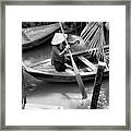 Vietnamese Woman Boat Ores Really For Tourist Mekong Delta Framed Print