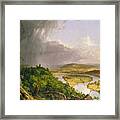 View From Mount Holyoke Northampton Massachusetts After A Thunderstorm. The Oxbow Framed Print