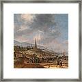 View Of The Beach At Scheveling Framed Print