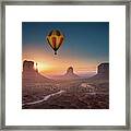 Viewing Sunrise At Monument Valley Framed Print