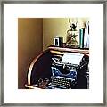 Vintage 1920s Typewriter In Home Office Framed Print