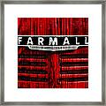 Vintage Farmall Red Tractor With Wood Grain Framed Print