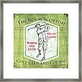 Vintage Golf Green 1 Framed Print