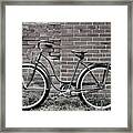 Vintage Montgomery Ward Bicycle 2 In B/w Framed Print