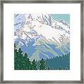 Vintage Mount Hood Travel Poster Framed Print