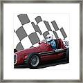 Vintage Racing Car And Flag 6 Framed Print