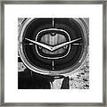 Vintage Tail Fin In Black And White Framed Print