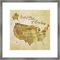 Vintage United States Of America Framed Print