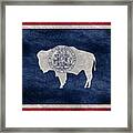 Vintage Wyoming Flag Framed Print