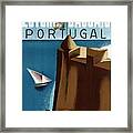 Visite Estoril-cascais Portugal - Sailboat - Retro Travel Poster - Vintage Poster Framed Print