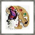 Vogue Cover Illustration Of A Woman And A Palette Framed Print