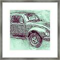 Volkswagen Beetle 3 - Beetle - Economy Car - 1938 - Automotive Art - Car Posters Framed Print