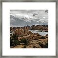 Vortex Of Water Clouds And Rock Framed Print