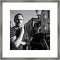 Waiting - Dublin, Ireland - Black And White Street Photography Framed Print