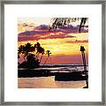 Waiulua Bay, Orange Sunset Framed Print