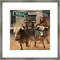 Wall Street -- Bull And Bear Markets Framed Print