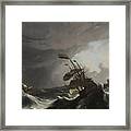 Warships In A Heavy Storm Ludolf Bakhuysen  C 1695 Framed Print