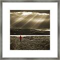 Watching In Red Framed Print