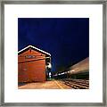 Watching The Night Train - Montpelier Junction Vermont Framed Print