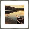Water And Boat, Maine, New Hampshire Framed Print