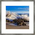 Water And Earth Collide Framed Print