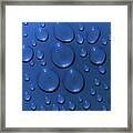 Water Drops Pattern On Blue Background Framed Print