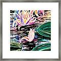 Water Lilies Reaching High Framed Print