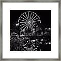 Water Moonshine And A Big Wheel In Black And White Framed Print