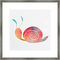 Watercolor Baby Snail Framed Print