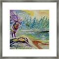 Watercolor - Elk In The Rockies Framed Print