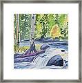 Watercolor - Forest And Stream Landscape Framed Print