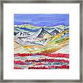 Watercolor - High Alpine Autumn Landscape Framed Print