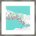 Watercolor Istanbul Map Framed Print