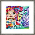 Watercolor Mermaidia Mermaid Painting Framed Print