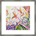 Watercolor - Thrush With Autumn Leaves Framed Print