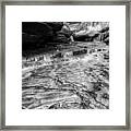Waterfall In Black And White Framed Print
