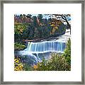 Waterfalls Upper Tahquamenon Autumn Colors -5085   Pure Michigan Framed Print