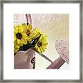 Watering Can Daisies Framed Print